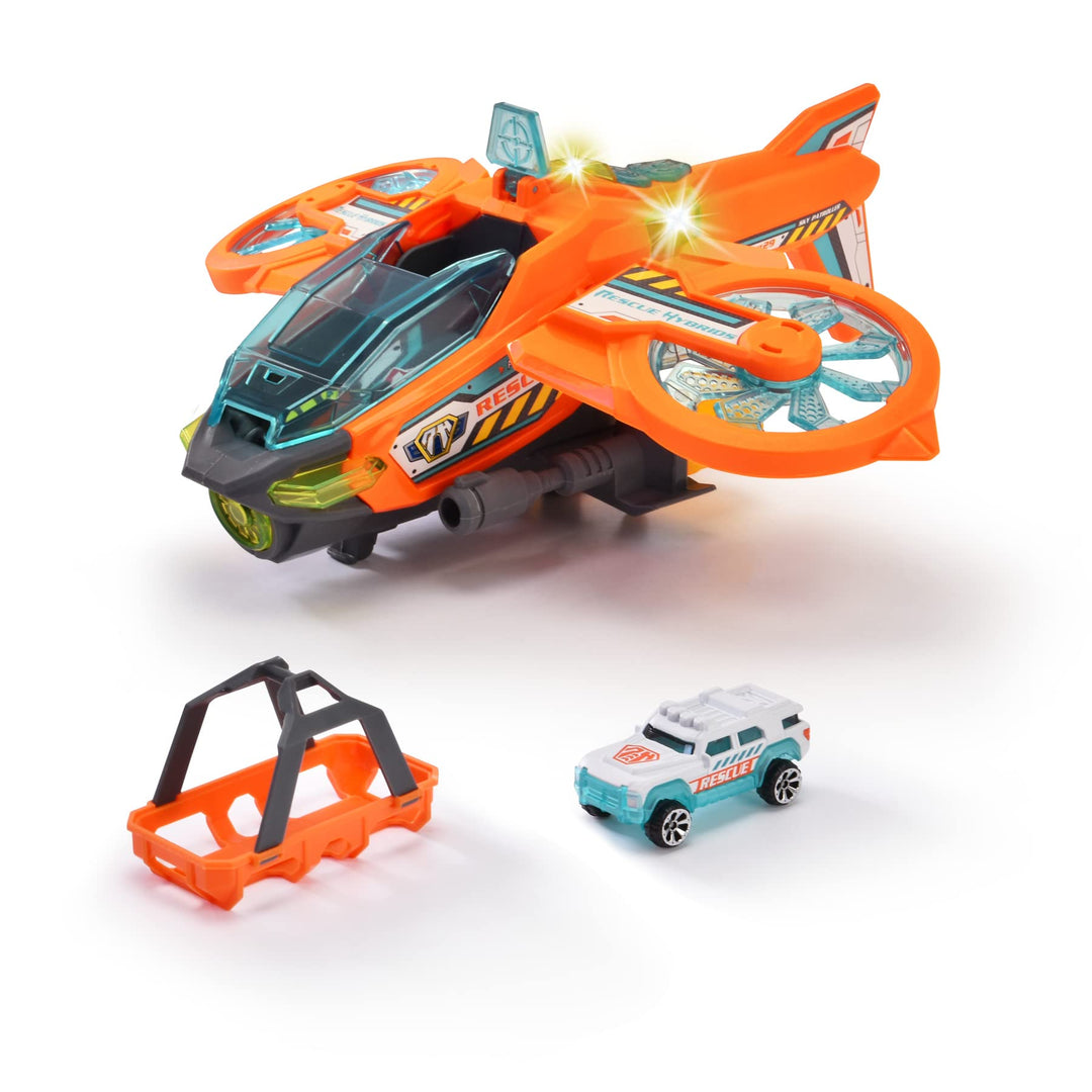 Dickie Toys - Spielzeug-Helikopter Sky Patroller (35 cm) - Rettungs-Flugzeug mit einklappbaren Flüge
