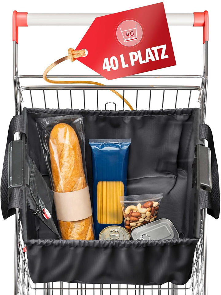 achilles Einkaufswagentasche faltbar, Einkaufswagentasche zum Einhängen, Shopper, Einkaufstasche für