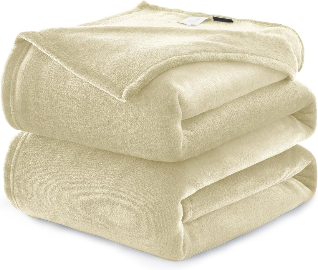 WAVVE Kuscheldecke Beige Flauschig Fleecedecke - Sofadecke 230x270 cm Wohndecke Couchdecke, Beige De