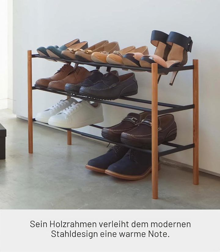 Expand. Shoe Rack - Plain - black Schwarz, Schwarz