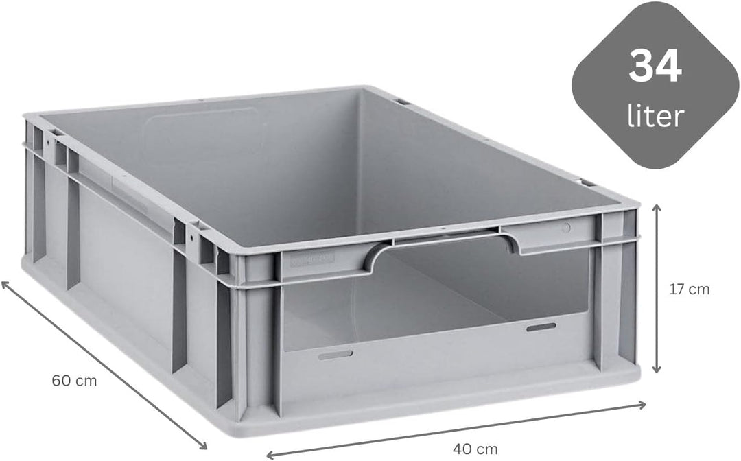 SuperSparSet 5x Eurobox NextGen Insight | HxBxT 17x40x60cm | 34 Liter | Front offen | Eurobehälter,