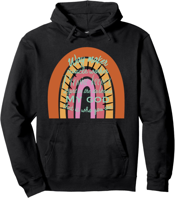 Waymaker Miracle Worker Promise Rainbow Light Colorful Pullover Hoodie
