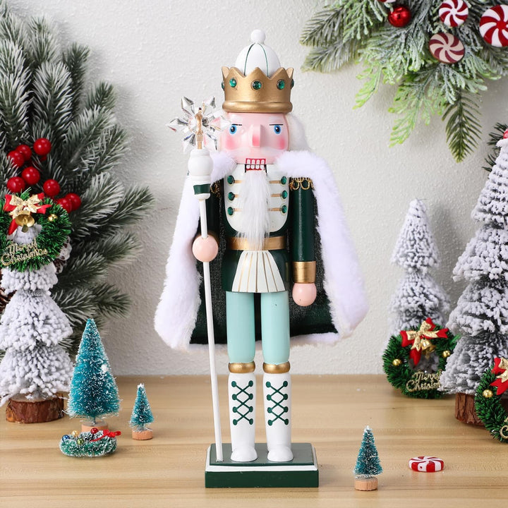 Healeved Traditioneller Holz Nussknacker 30cm - Handgefertigte Weihnachtsdekoration Figur FüR Festli