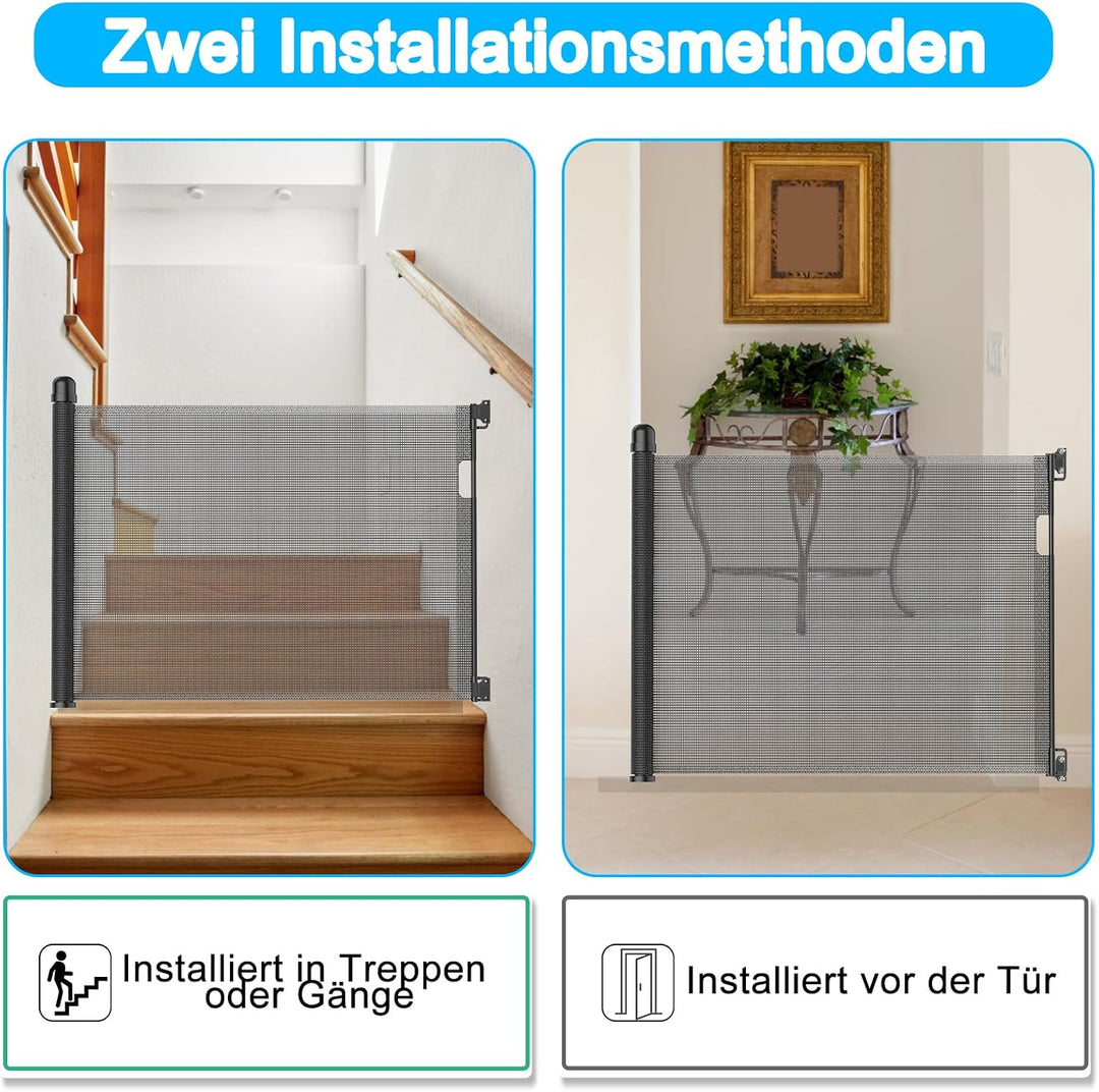 YARDIN Treppenschutzgitter Ausziehbar Türschutzgitter 0-150cm für Babys &amp; Haustiere, Treppengitter A