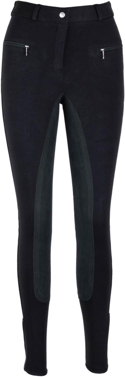 RL24 - Damen Reithose Vollbesatz BASICLINE 46 Schwarz/Schwarz, 46 Schwarz/Schwarz