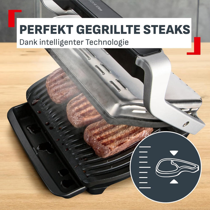 Tefal Kontaktgrill Optigrill Elite XL GC760D | 16 automatische Programme | Digitales Display mit Cou