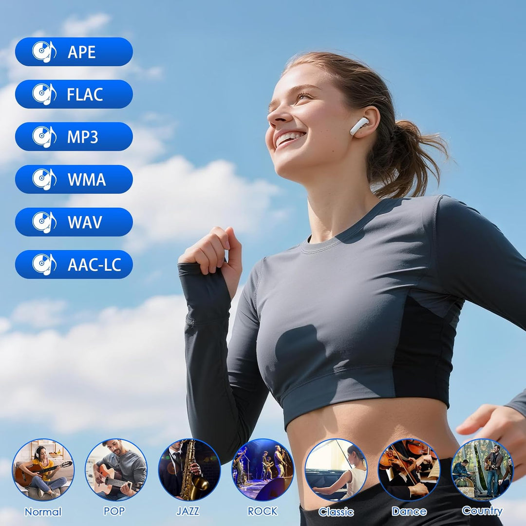 Gueray 64GB Bluetooth MP3-Player Tragbarer Clipstil MP3 Player Digitaler Musikspieler mit HiFi-Sound