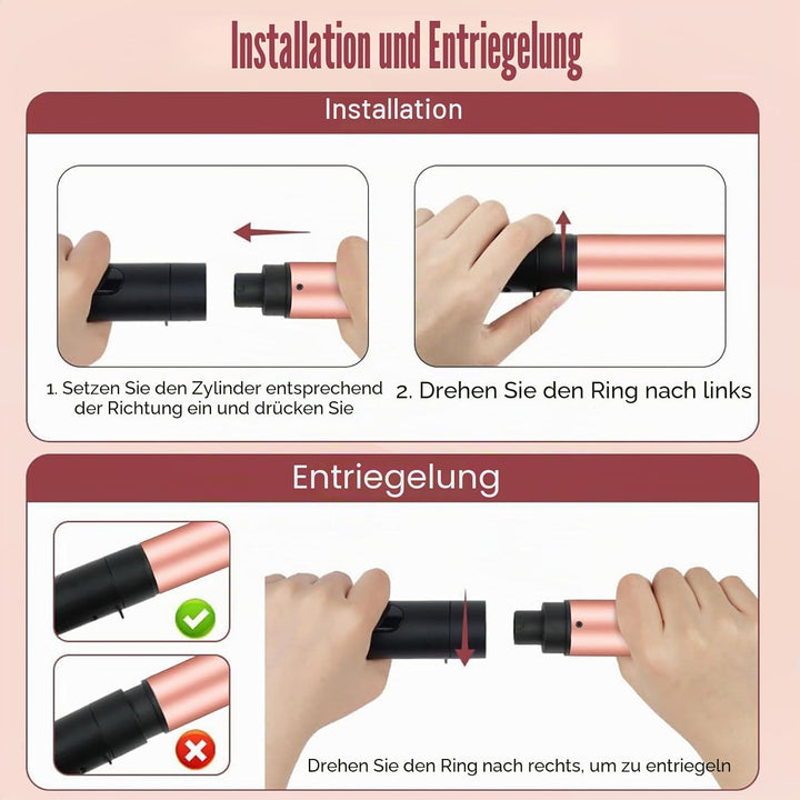 Flintronic Lockenstab, 6 in 1 Lockenwickler Set mit 6 Multifunktions Austauschbare Keramikbeschichtu