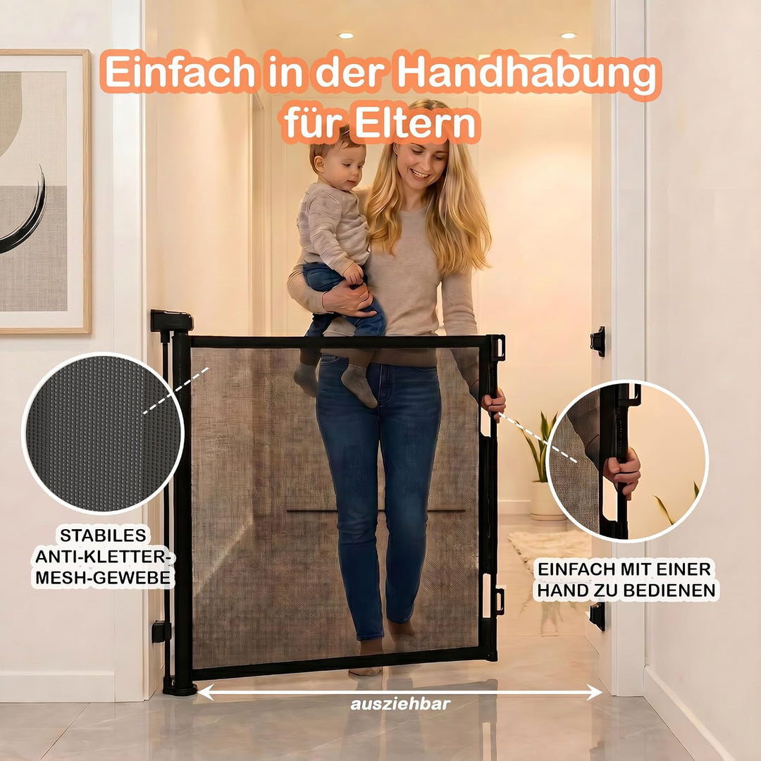 Treppenschutzgitter Ausziehbares – Türschutzgitter Ausziehbares – Sicherheitsgitter für Baby &amp; Haust