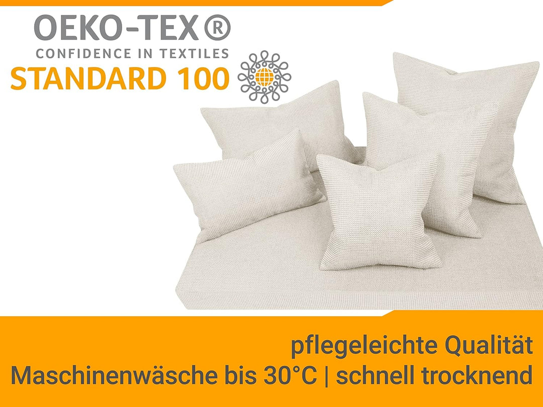 npluseins 2er Pack Kissenhüllen mit Struktur-Muster - Polsteroptik 617.767, 1 Pack (2 Stück) - Kisse