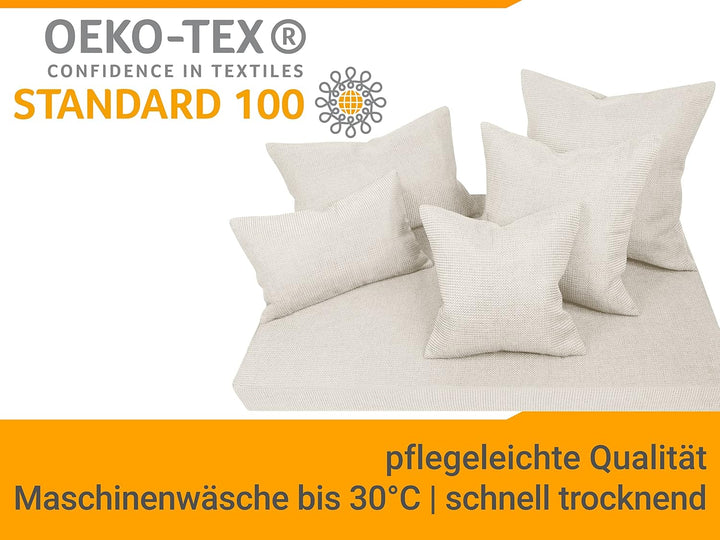 npluseins Kissenhülle mit Struktur-Muster - Polsteroptik 617.767, 1 Stück - Kissenhülle 60 x 60 cm,