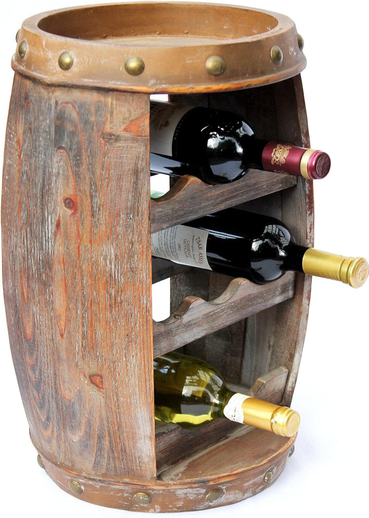 DanDiBo Weinregal Holz Klein Weinfass 1555 Flaschenständer Flaschenregal 50 cm Regal Fass Holzfass