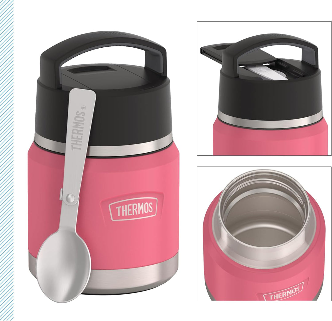 Thermos ICON Kids Thermobehälter für Essen 0,35l, pink, Edelstahl, absolut dicht, hält Speisen 12h h