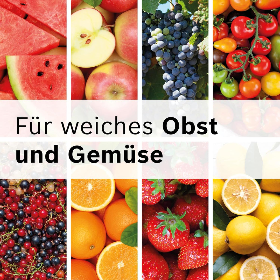 Bosch Zubehör Saftpresse für Fleischwolf Serie 4 und Serie 6, 4 Trommeln zum Raspeln, feinen Reiben,