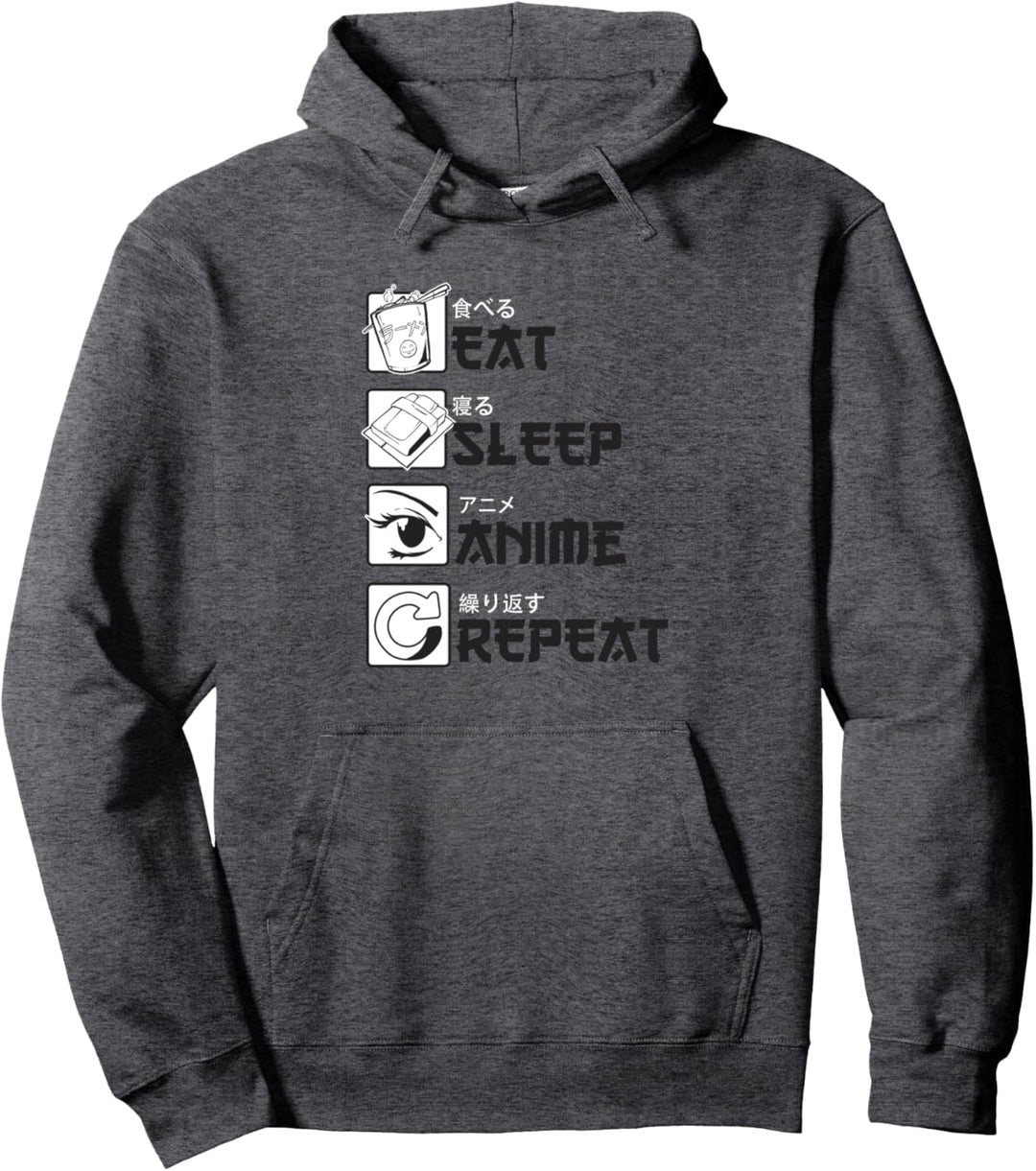 Eat Sleep Anime Repeat | Manga Otaku Spruch Pullover Hoodie