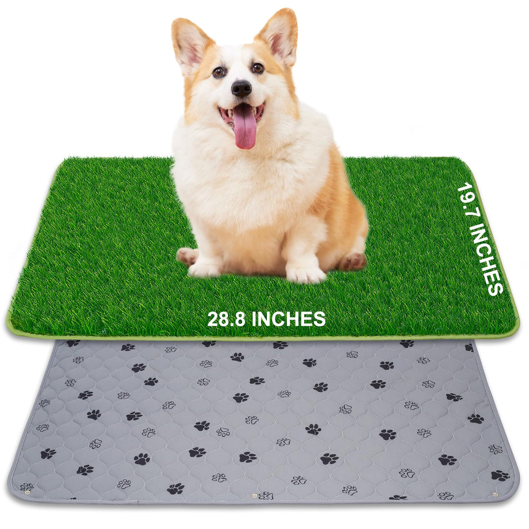 50X73CM 2-in-1 Pinkelmatte für Hunde Hundeklo Hundetoilette Welpentoilette mit Kunstrasen Hundeklo f