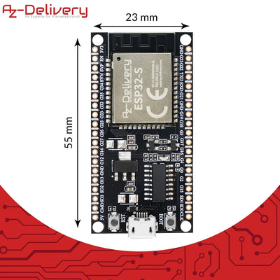 AZDelivery 3 x ESP-32S Dev Kit C unverlötet NodeMCU Module WLAN WiFi Development Board mit CH340 (Na