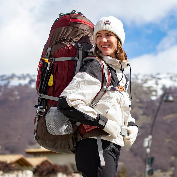 MOUNTAINTOP Trekkingrucksack 80L Wanderrucksack Herren Damen Reiserucksack Grosser Rucksack mit Rege