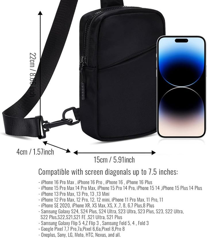 Umhängetasche Herren Brusttasche Schultertasche Damen Crossbody Bag Sling Bag Chest Klein Handytasch