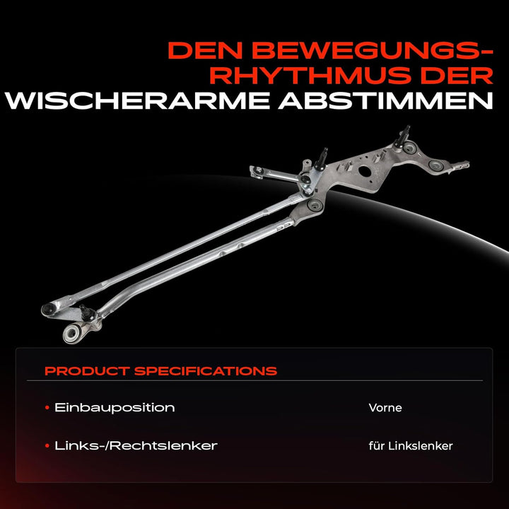 Frankberg 1x Scheibenwischer Wischergestänge Scheibenwischergestänge ohne Motor für Linkslenker Vorn