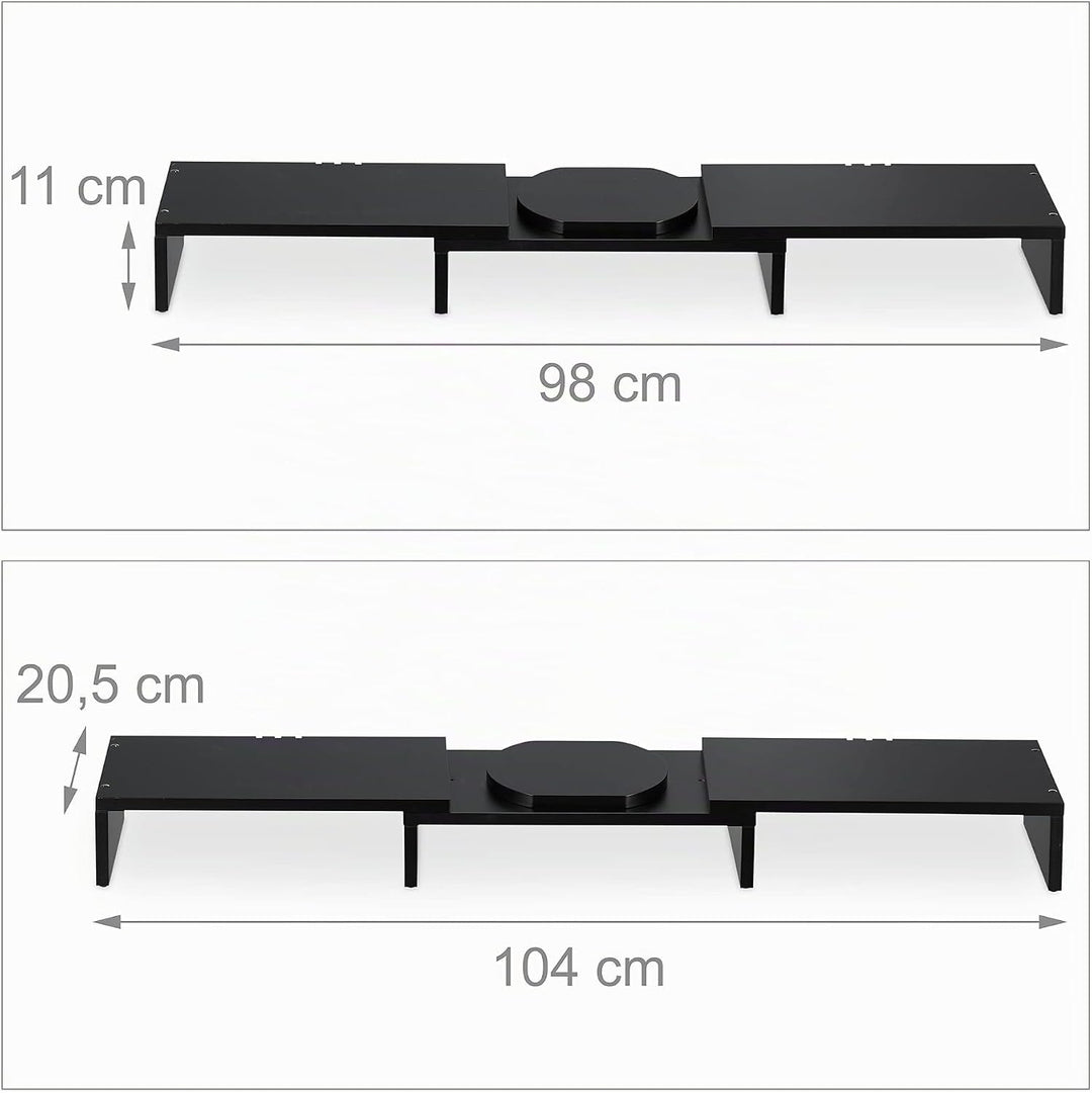 Relaxdays Monitorständer für 2 Monitore, verstellbar, ergonomisches Arbeiten, Bildschirmerhöhung Sch