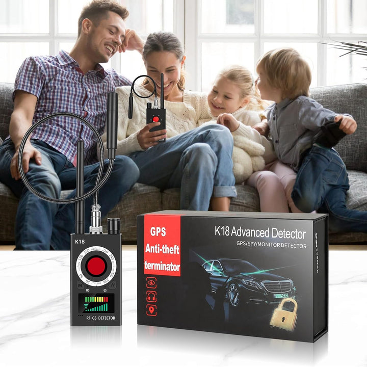 K18 Wanzen Detektor 4-in-1 Anti Spy Kamera &amp; GPS Scanner | RF 1MHz–6.5GHz detection · Magnetfeld &amp; G