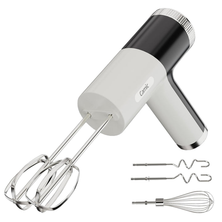 Camic Handmixer mit 9 Geschwindigkeitsstufen, Kabelloser Elektrisch- Handrührgerät mit Schneebesen,