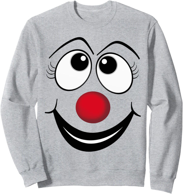Karneval Clown Gesicht Sweatshirt