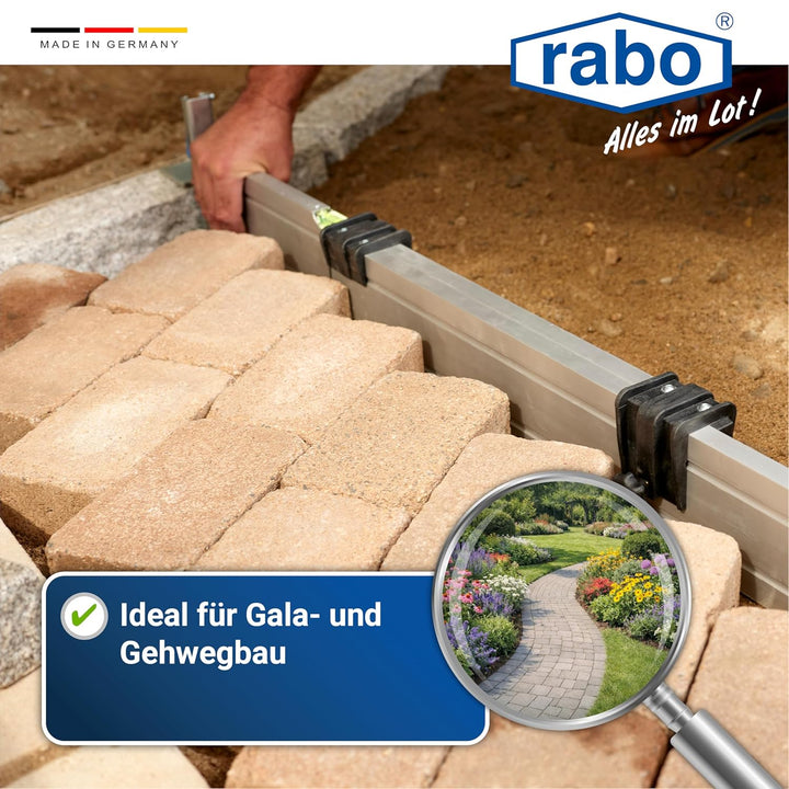rabo stufenlos verstellbare Abziehschiene 0,60-1,00m, mit 2 verstellbaren Höhenanschlägen, stufenlos