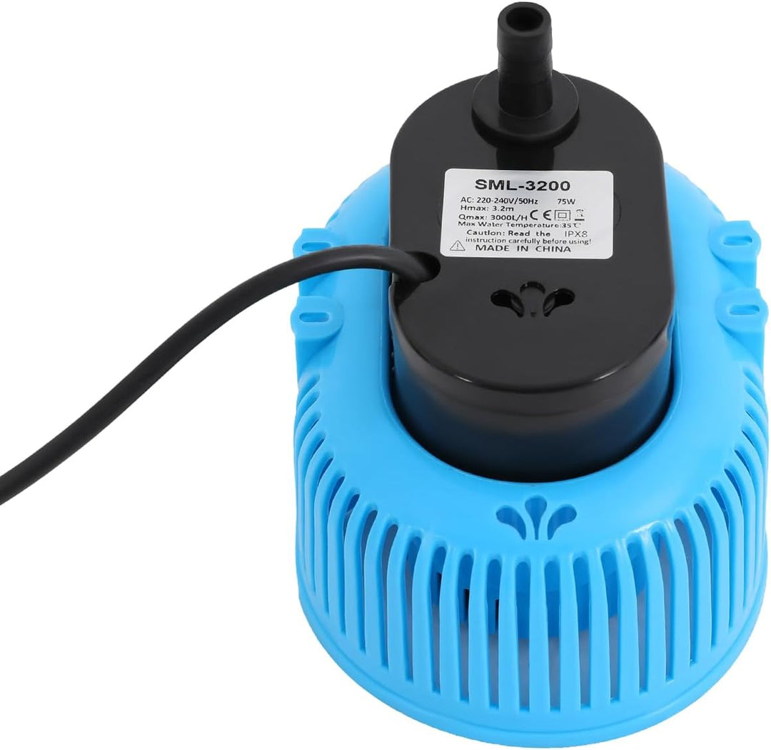 75W Mini Schmutzwasser Tauchpumpe Poolabdeckpumpen max. Fördermenge 3000 l/h mit 3 Düse, 5m Schlauch