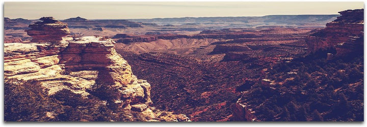Augenblicke Wandbilder Keilrahmenbild Wandbild 150x50cm Grand Canyon Schlucht Vintage