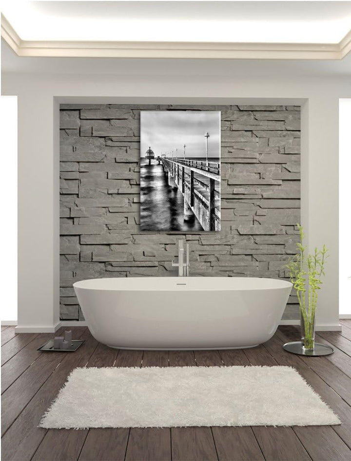 Pixxprint Meer Sonne Strand als Leinwandbild/Grösse: 100x70 cm/Wandbild/Kunstdruck/fertig bespannt,