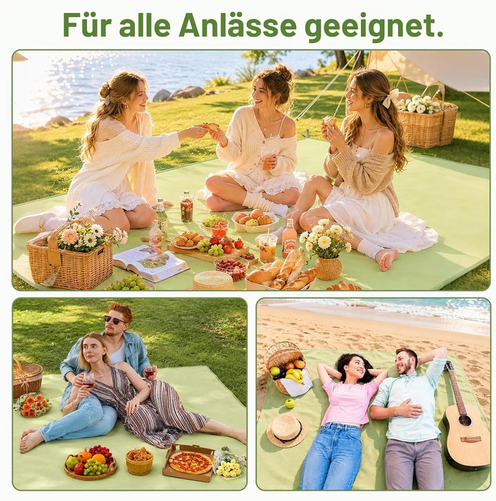 Picknickdecke, Wasserdicht Waschbare Stranddecke, Strandmatte, Sandfeste Stranddecke, Tragbare Stran