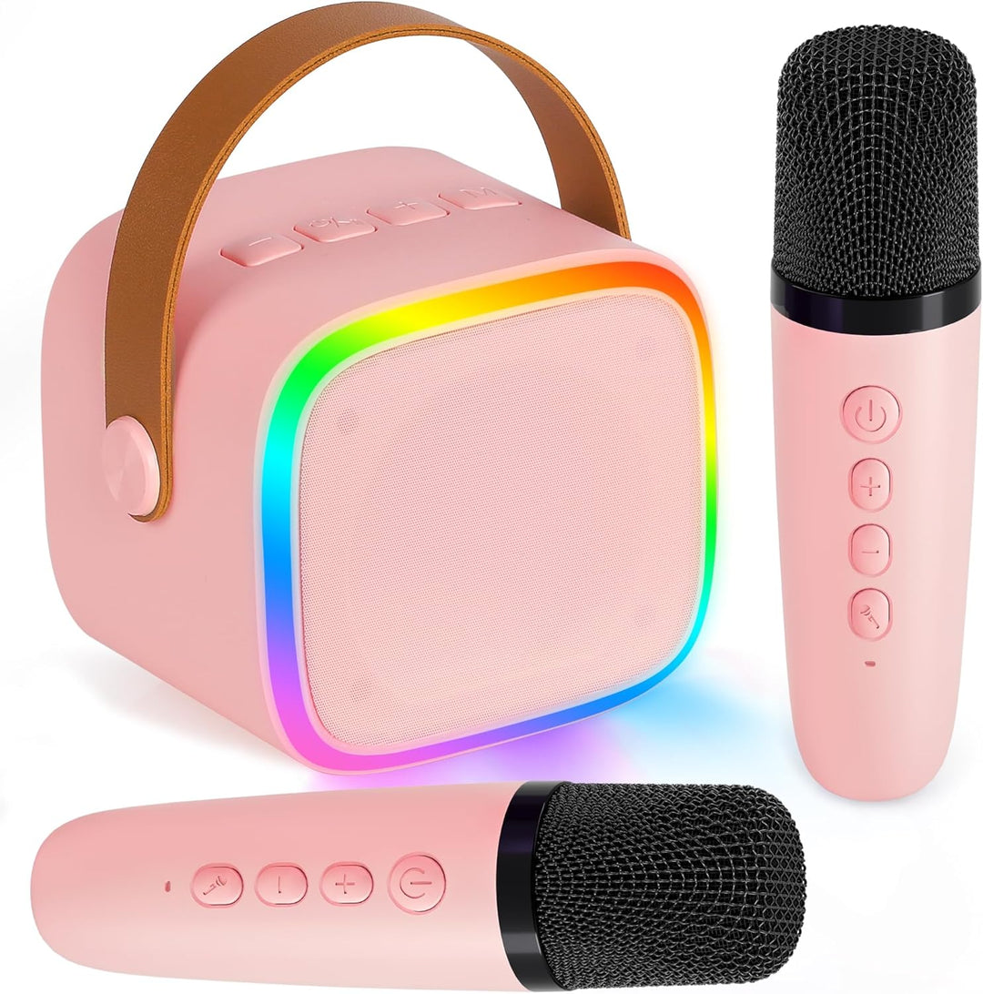 BONAOK Mikrofon Karaoke Maschine 2 Mikrofon, Bluetooth Karaokemaschinen für Kinder Erwachsene, Tragb