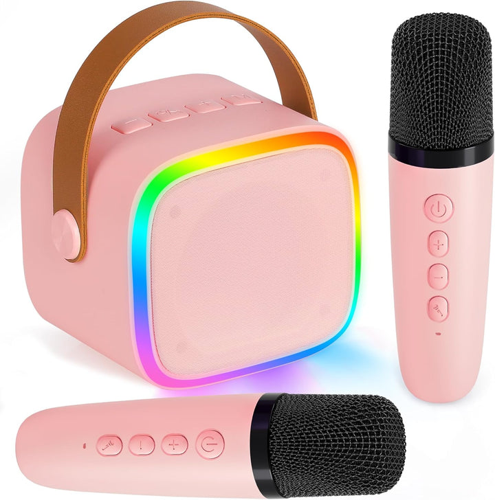 BONAOK Mikrofon Karaoke Maschine 2 Mikrofon, Bluetooth Karaokemaschinen für Kinder Erwachsene, Tragb
