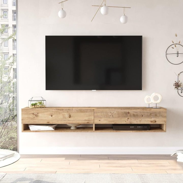 [en.casa] TV Board Laitila TV Schrank mit 2 Ablagen 2 Schranktüren Lowboard Fernsehtisch 180 x 31,5