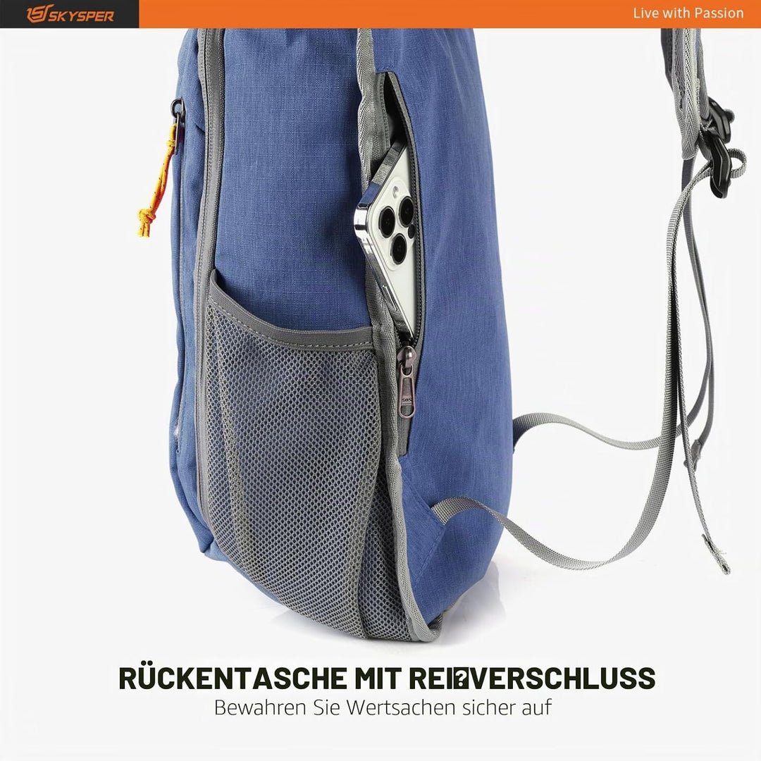 SKYSPER 10L/15L/20L Faltbarer Rucksack Ultraleicht Tagesrucksack Wasserfest Daypack Reiserucksack Wa
