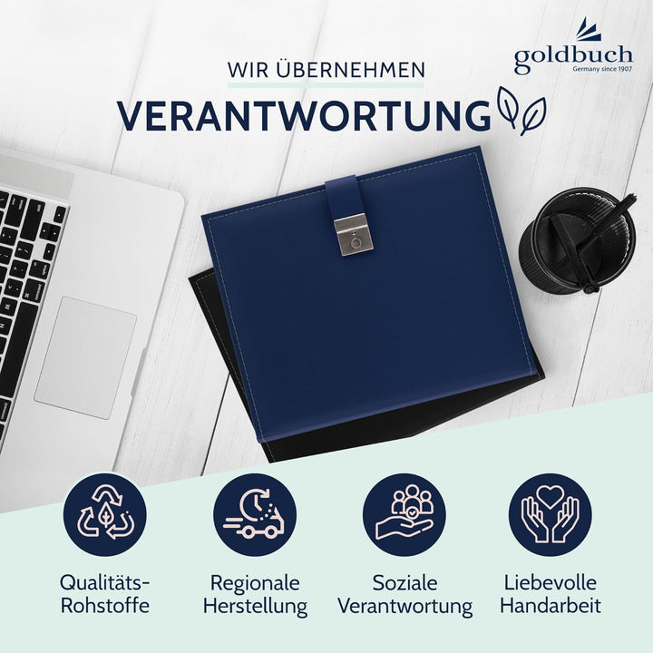 goldbuch 53818 Dokumentenmappe Cezanne für DIN A4 Unterlagen, Ringbuchmappe inklusive 5 Sichthüllen,