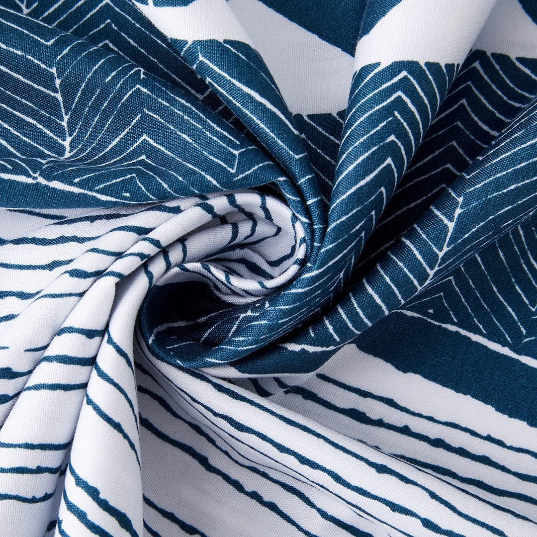 Damier Bettwäsche 155x220cm Blau Weiss Geometrisch Muster Bettbezug Set 2 Teilig Weiche Microfaser S