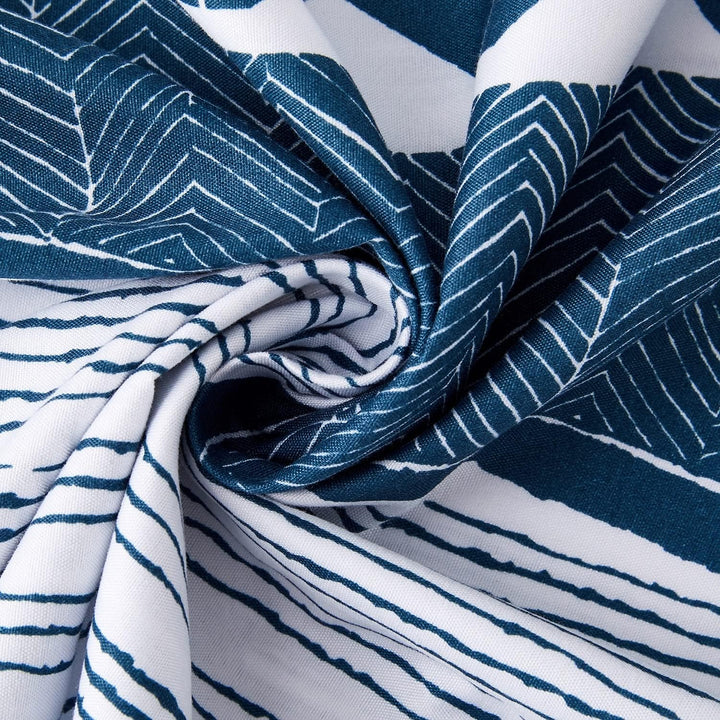 Damier Bettwäsche 155x220cm Blau Weiss Geometrisch Muster Bettbezug Set 2 Teilig Weiche Microfaser S
