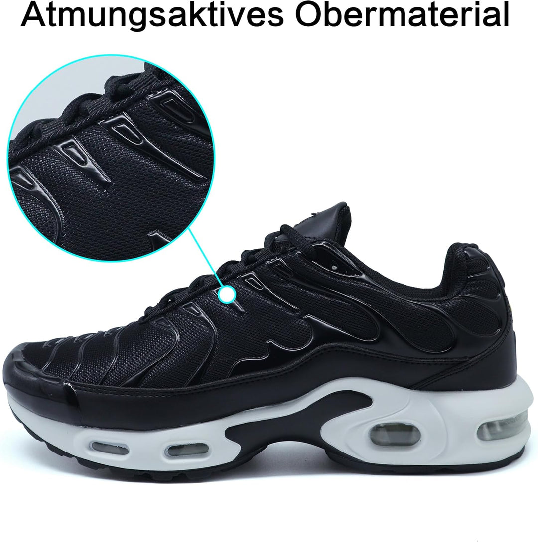 Procity Unisex Damen Herren Dämpfung Sneaker Sportschuhe leichte Laufschuhe 38 EU Schwarz, 38 EU Sch