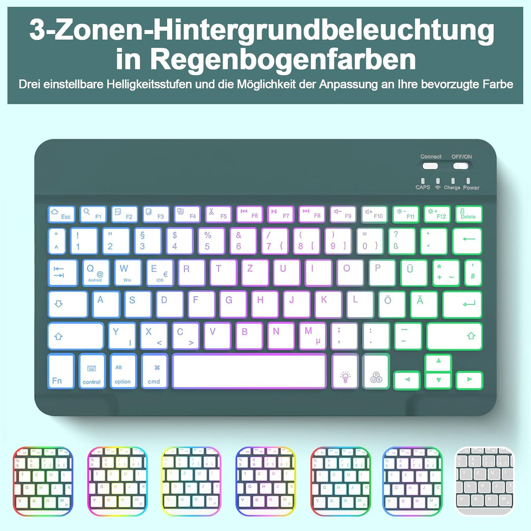 Bettdow für Samsung Galaxy Tab A9+/A9 Plus 2023 Tastatur Hülle, Deutsch QWERTZ Layout Abnehmbarer Be