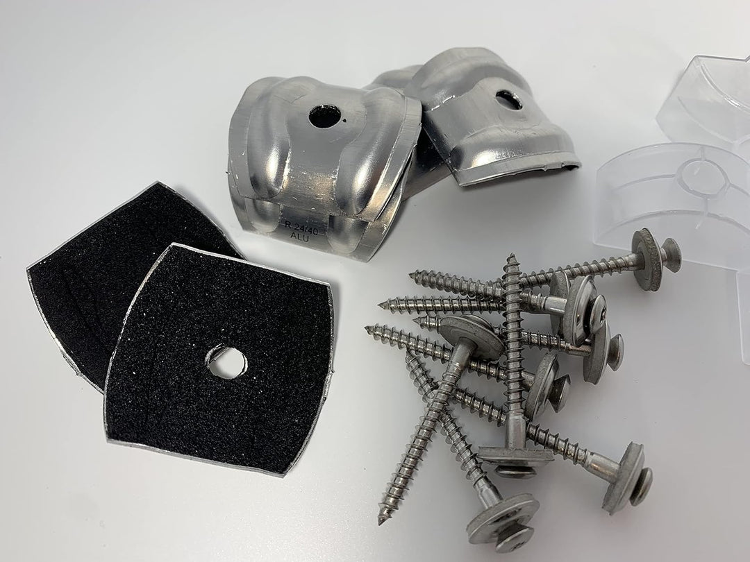 Set aus je 100 Stück Kalotten & Abstandhalter & Spengler-Schrauben TX20 EPDM-Dichtscheiben 4,5x45mm