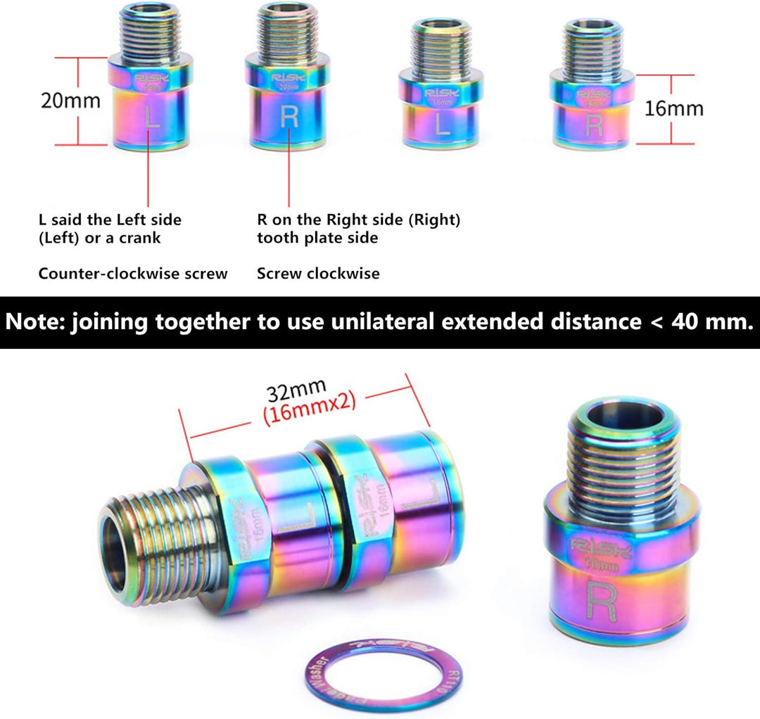 Bike Pedal Spacer Extender, Hochleistungs-Titanlegierung 9/16 "Pedaladapter Spacer Fit Bike SPD MT M