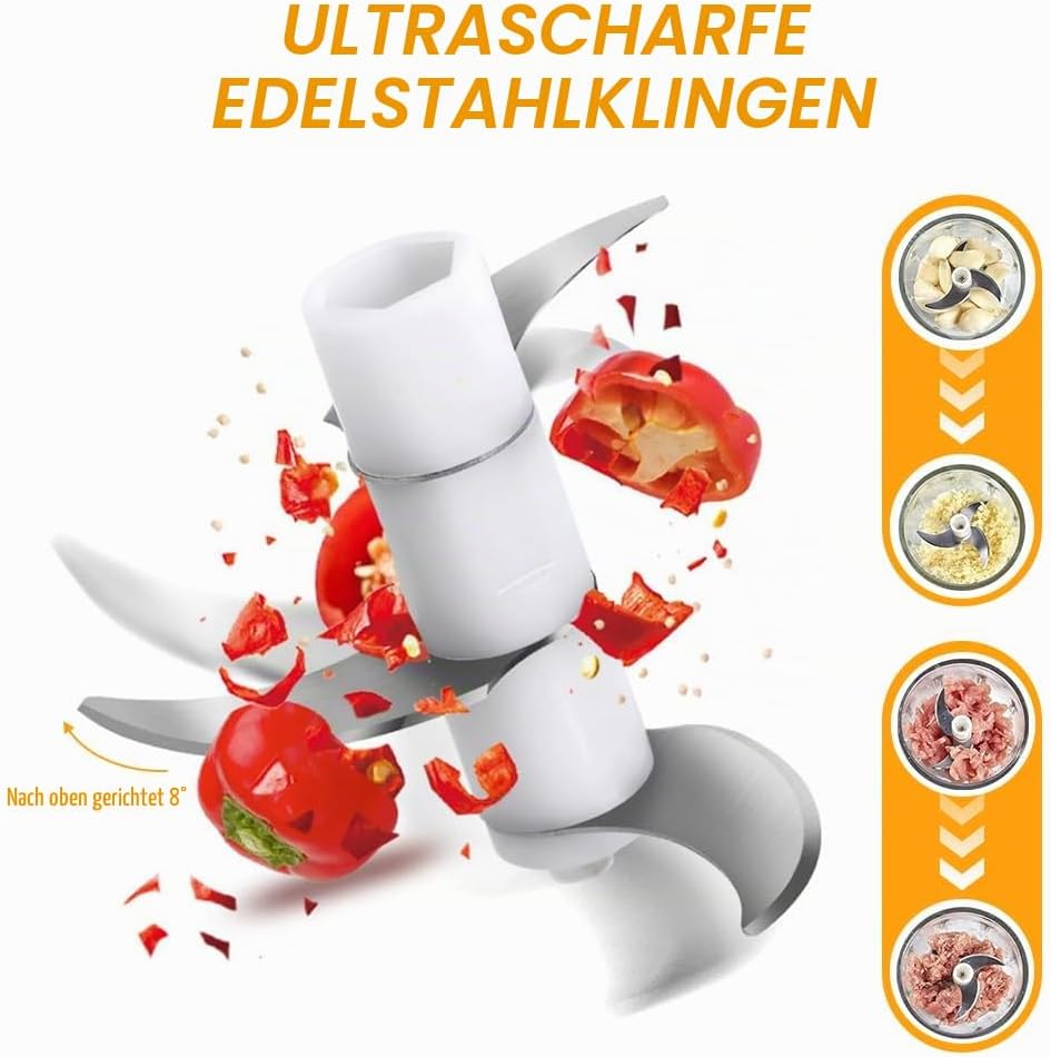 Mini Zerkleinerer mit USB-Anschluss, Zwiebel Zerkleinerer Elektrisch, Elektrischer Küchenzerkleinere