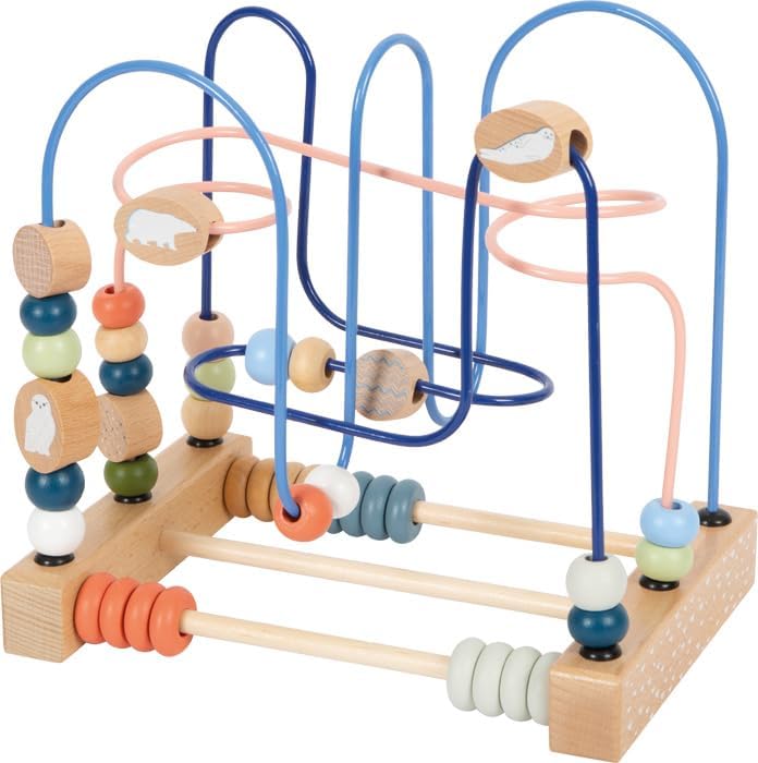 Small Foot Motorikschleife „Arctic“ aus FSC® 100%-zertifiziertem Holz, Motorikspielzeug für Kinder a