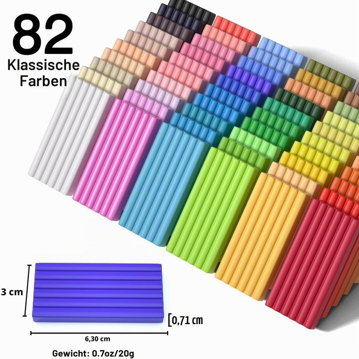 Shuttle Art 82 Polymer Clay, 82 buntes Weich-Ton-Set, 2,2 kg/ 4,9 lb, ofenhärtende Modelliermasse Se