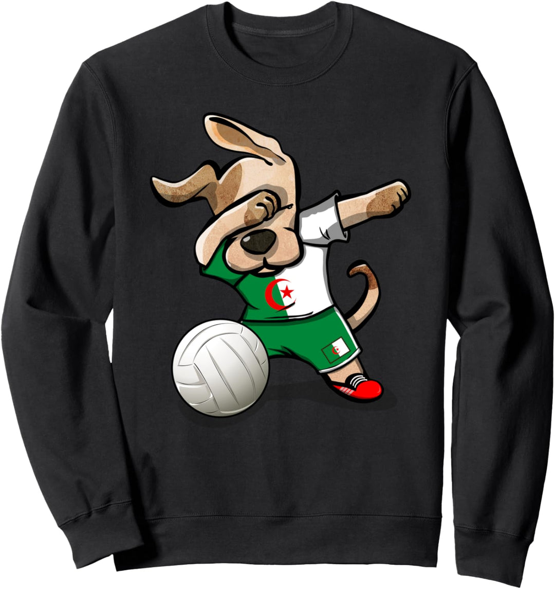 Tupfender Hund Algerien Volleyball - Algerische Flagge Sport Sweatshirt
