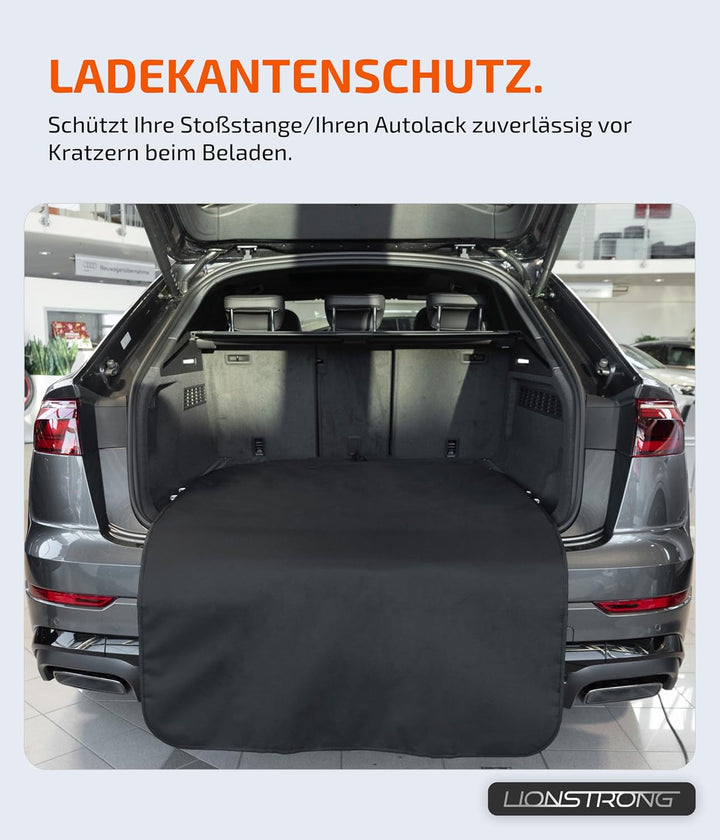 LIONSTRONG® Ladekantenschutz Kofferraum [GEPOLSTERT & WASSERDICHT] – Universelle Schutzmatte geeigne