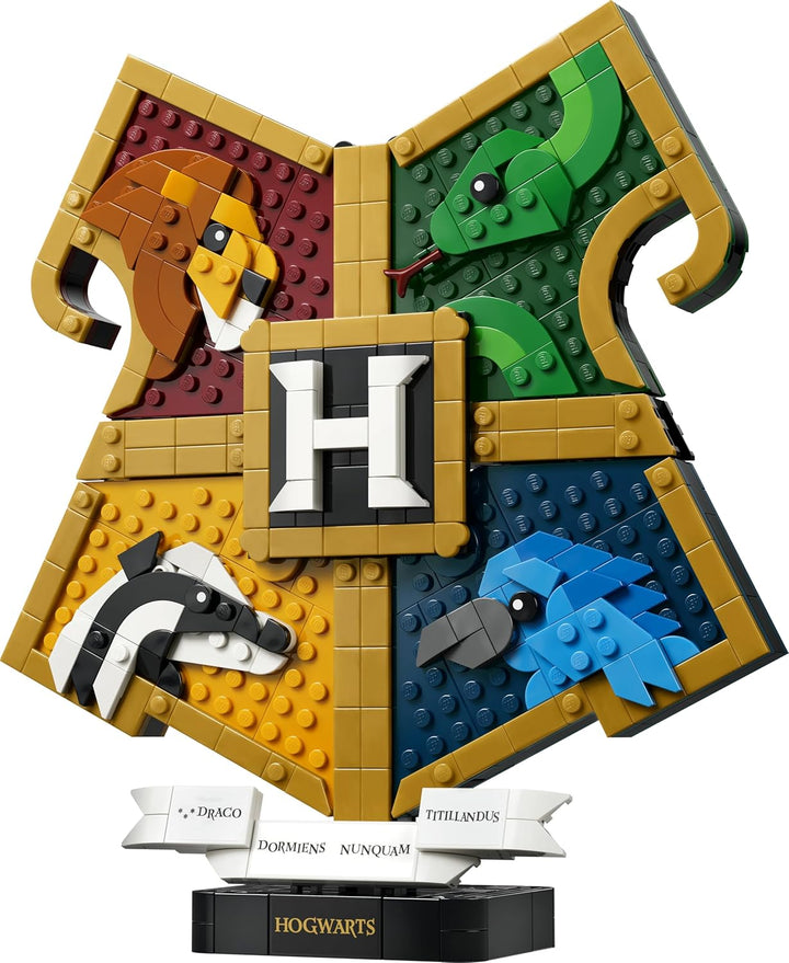 LEGO Harry Potter Hogwarts Hauswappen - Wanddeko 3D Modell mit Tieren - DIY Deko fürs Kinderzimmer -